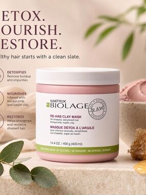 Matrix Biolage RE-HAB Clay Mask — Pink Nourishing Hair & Scalp Treatment